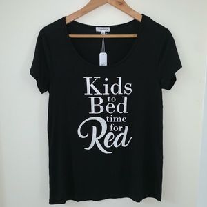 NEW Kids to Bed Time For Red Wine Top